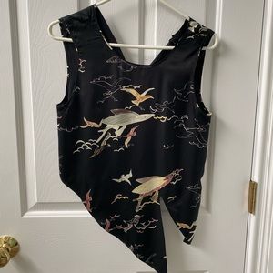 Black Aritzia Silk tie top